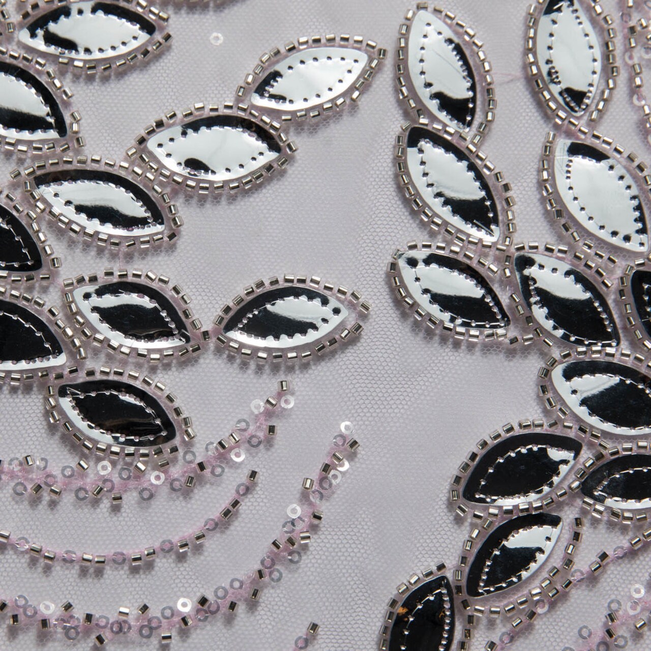 1 Yard Embroidered Tulle Lace Fabric with Sophisticated Pattern, 52″ Wide